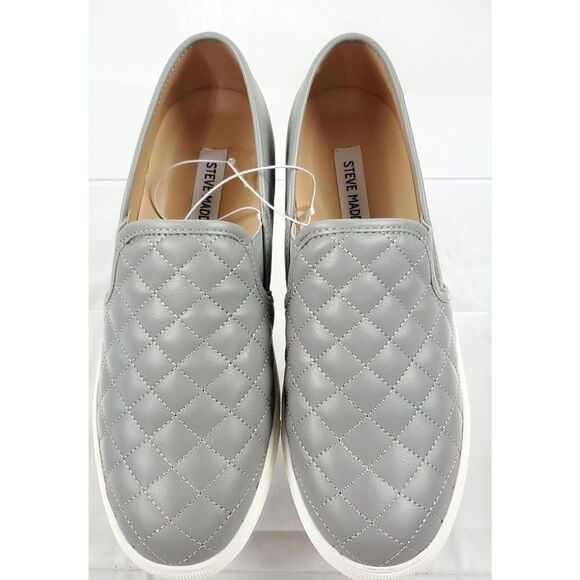 Steve Madden Lt Grey Slip On Sneakers - Picture 2 of 10